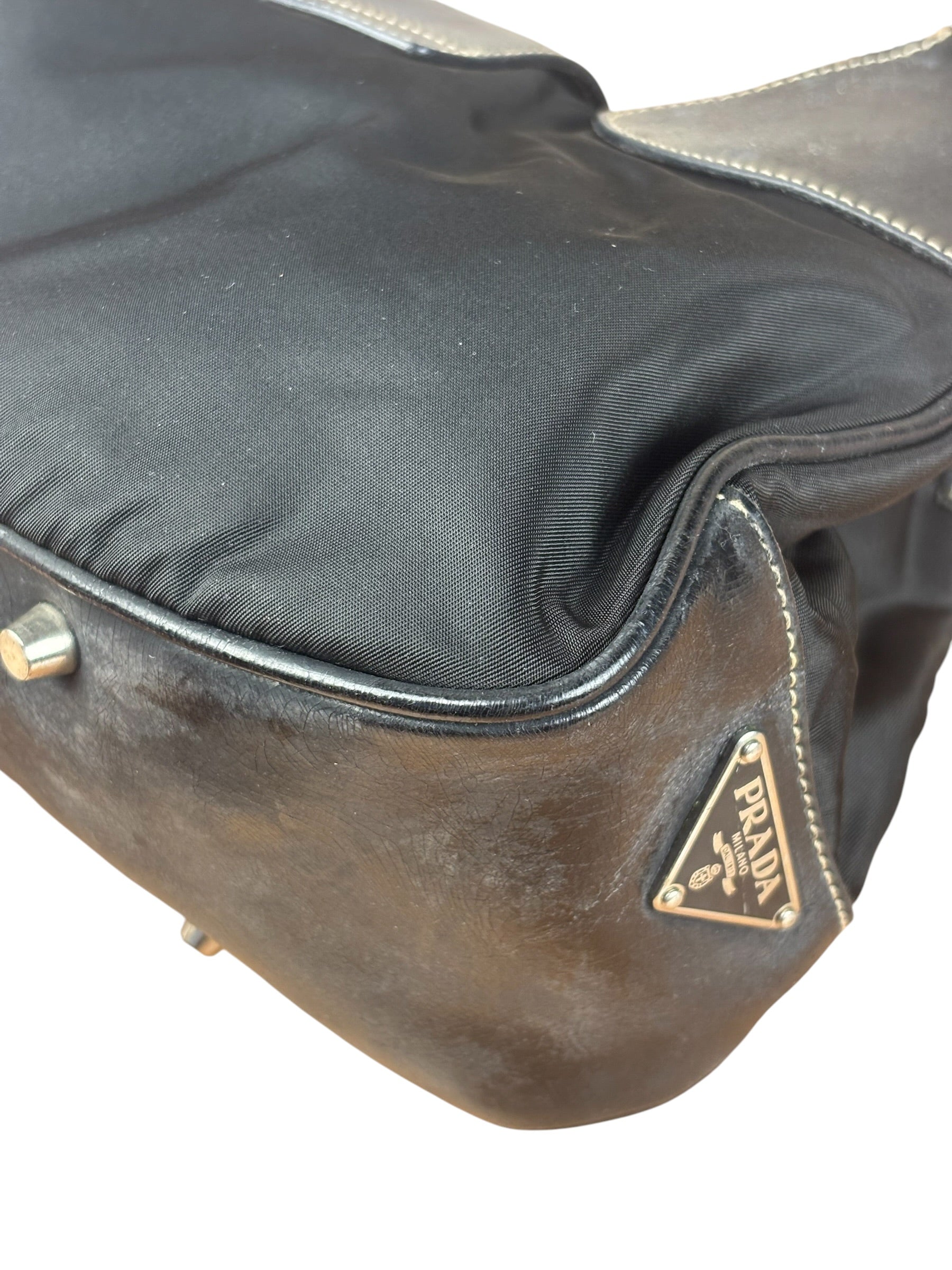 Prada Black Nylon Tessuto Shoulder Bag