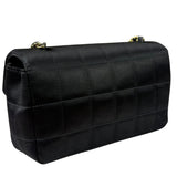 Chanel Black Satin Chocolate Bar Mini East-West Flap Bag