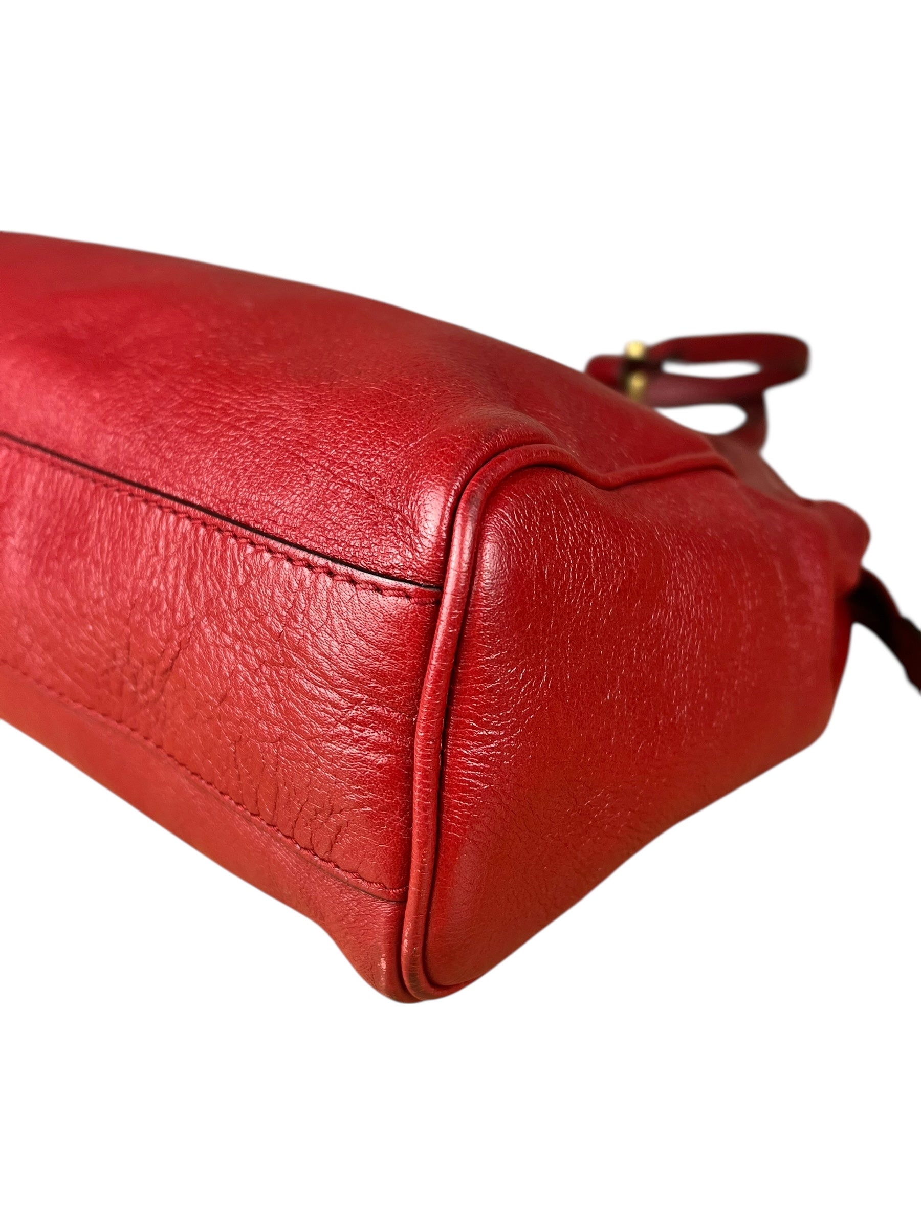 Gucci Re(Belle) Red Leather Top Handle Bag