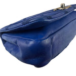 Chanel Blue Leather Diamond Stitch Iridescent Chain Flap Bag 2012