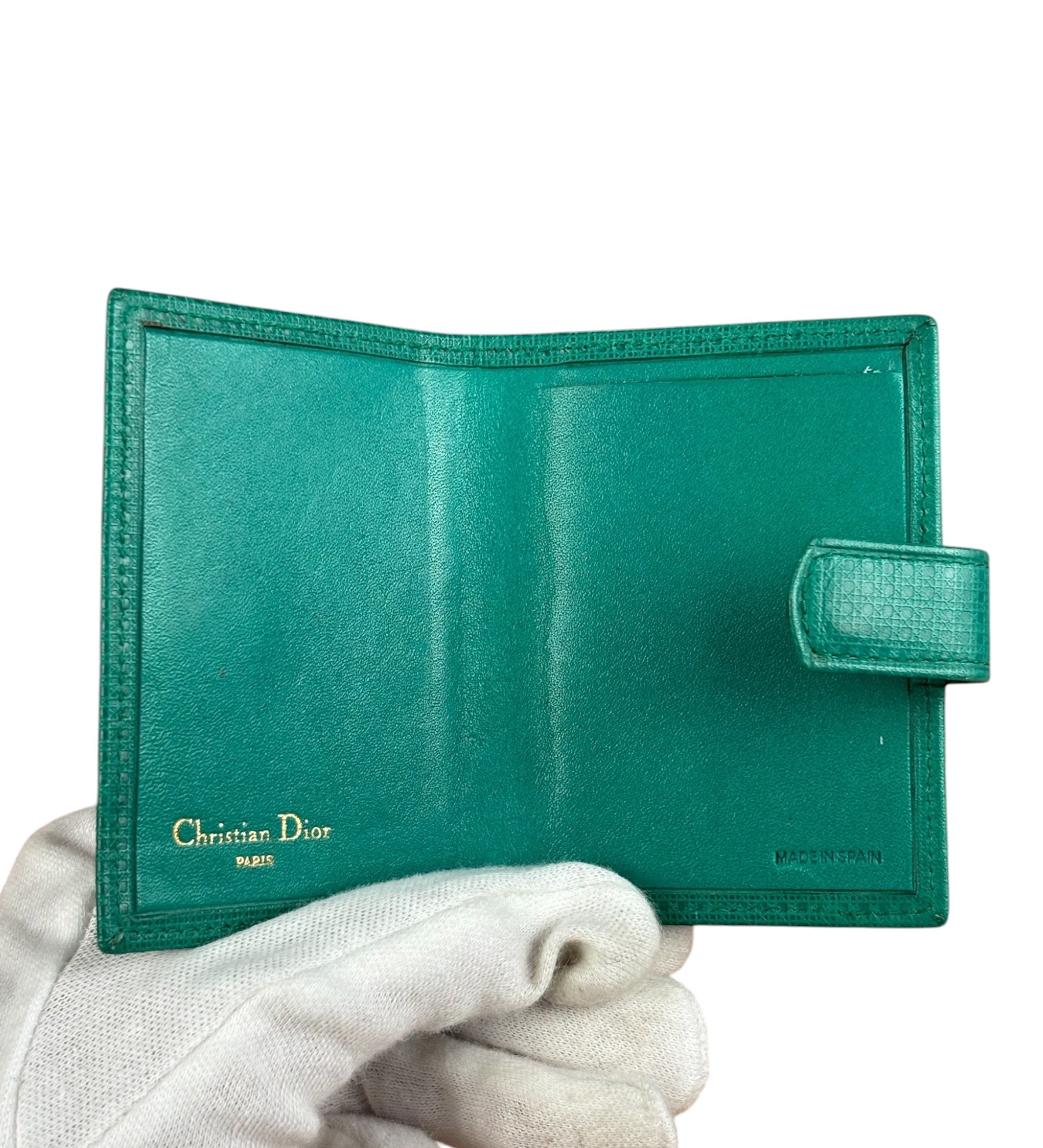 Christian Dior Vintage Grey Leather Card Holder