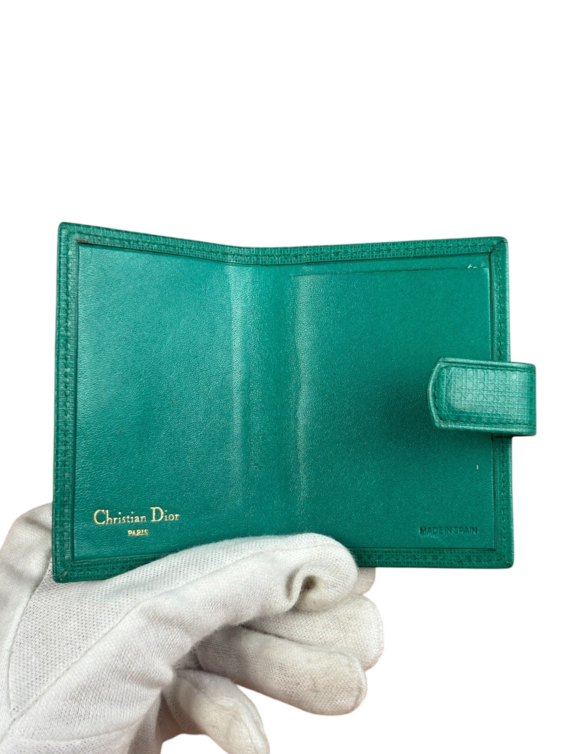 Christian Dior Vintage Grey Leather Card Holder