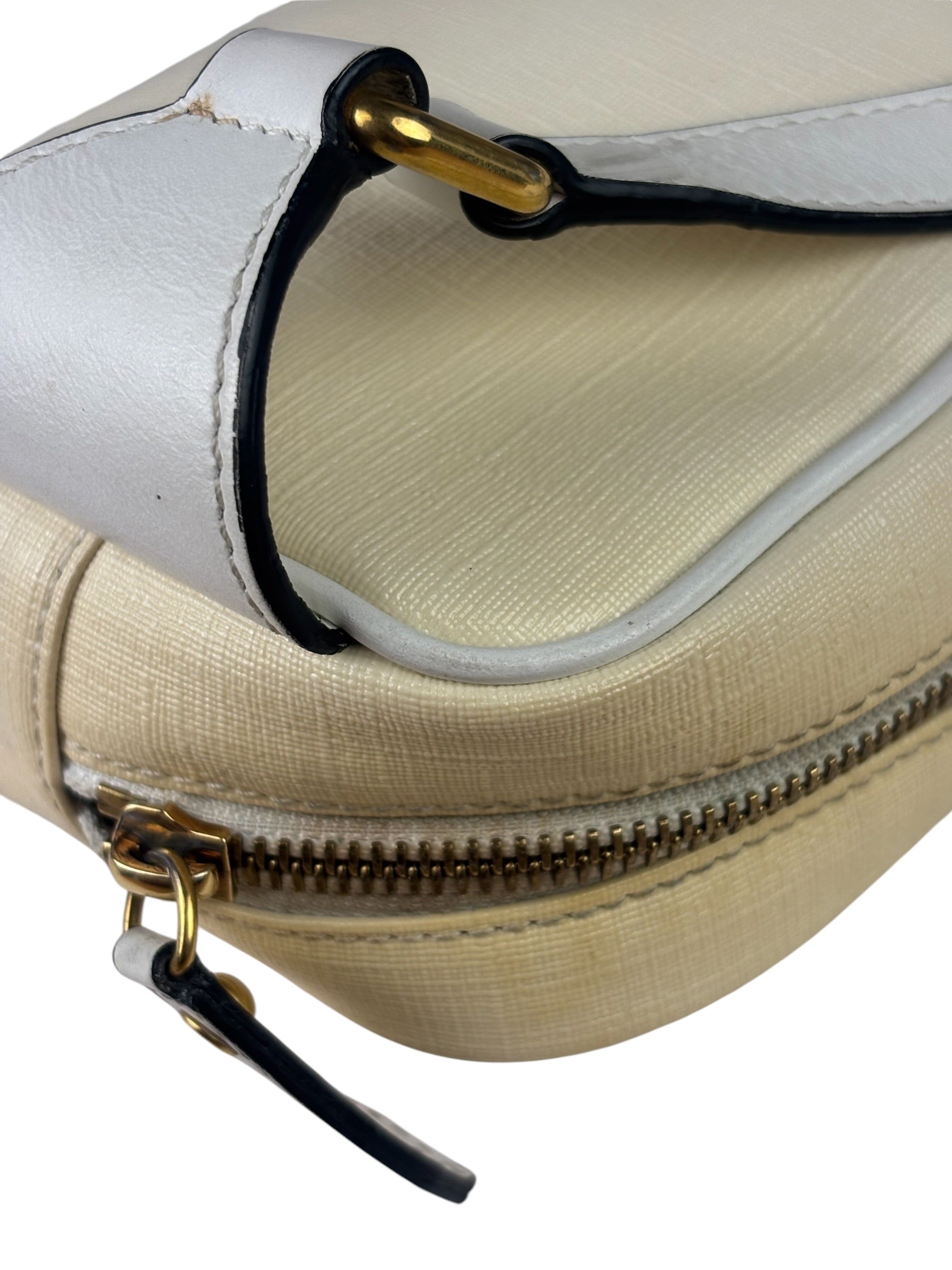 Versace Pastel Yellow Leather Logo Print Belt Bag