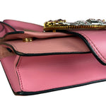 Miu Miu Pink Leather Madras Crystal Embellished Shoulder Bag