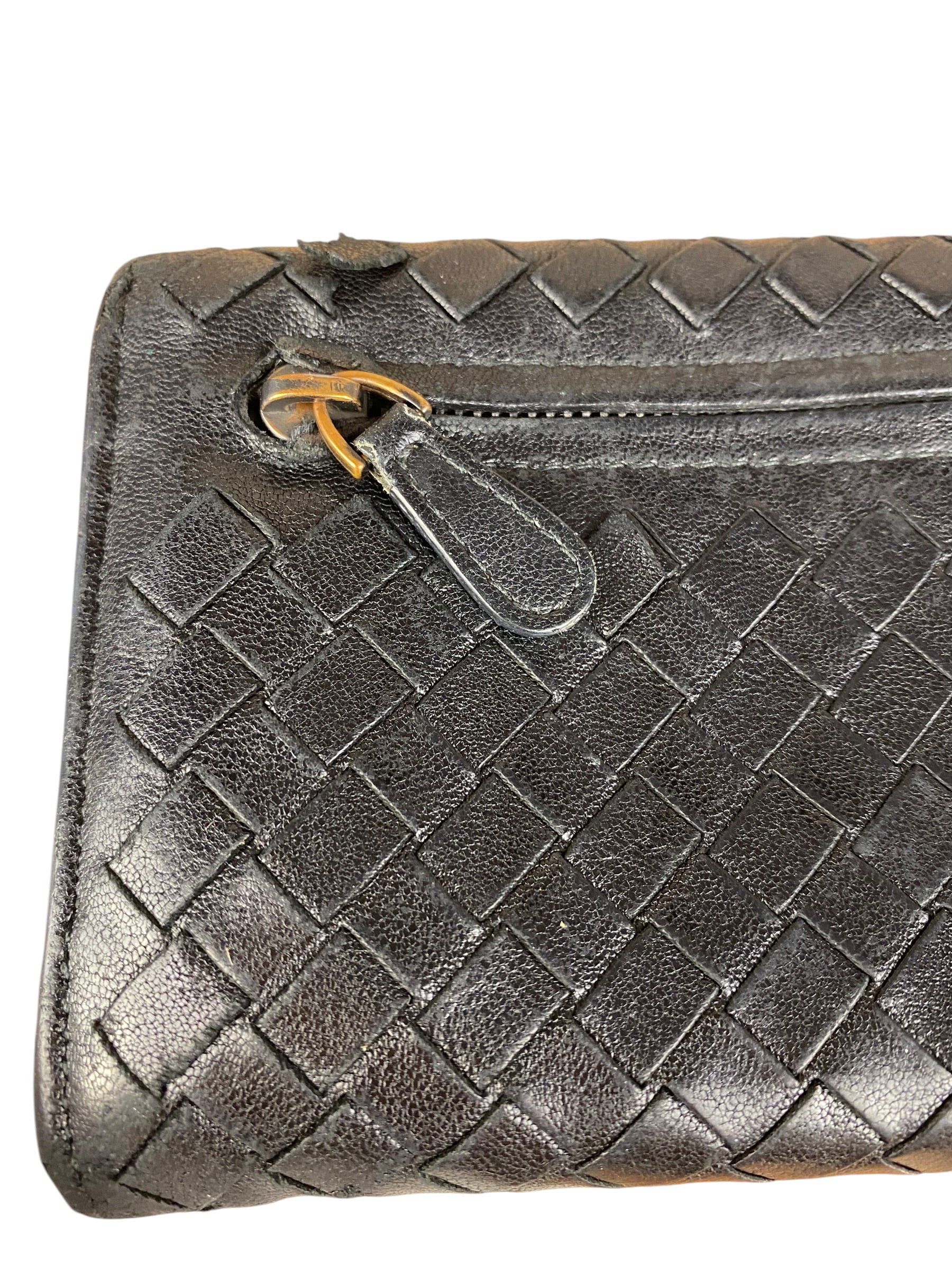 Bottega Veneta Woven Long Wallet Black