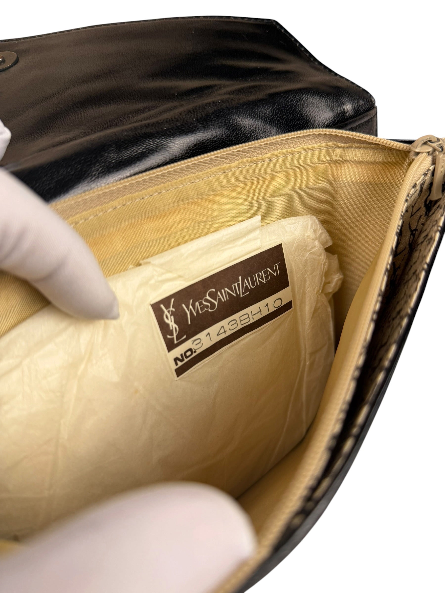 Yves Saint Laurent Black Quilted Leather Clutch
