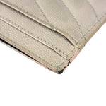YSL Pale Pink Leather Cassandre Matelasse Card Holder