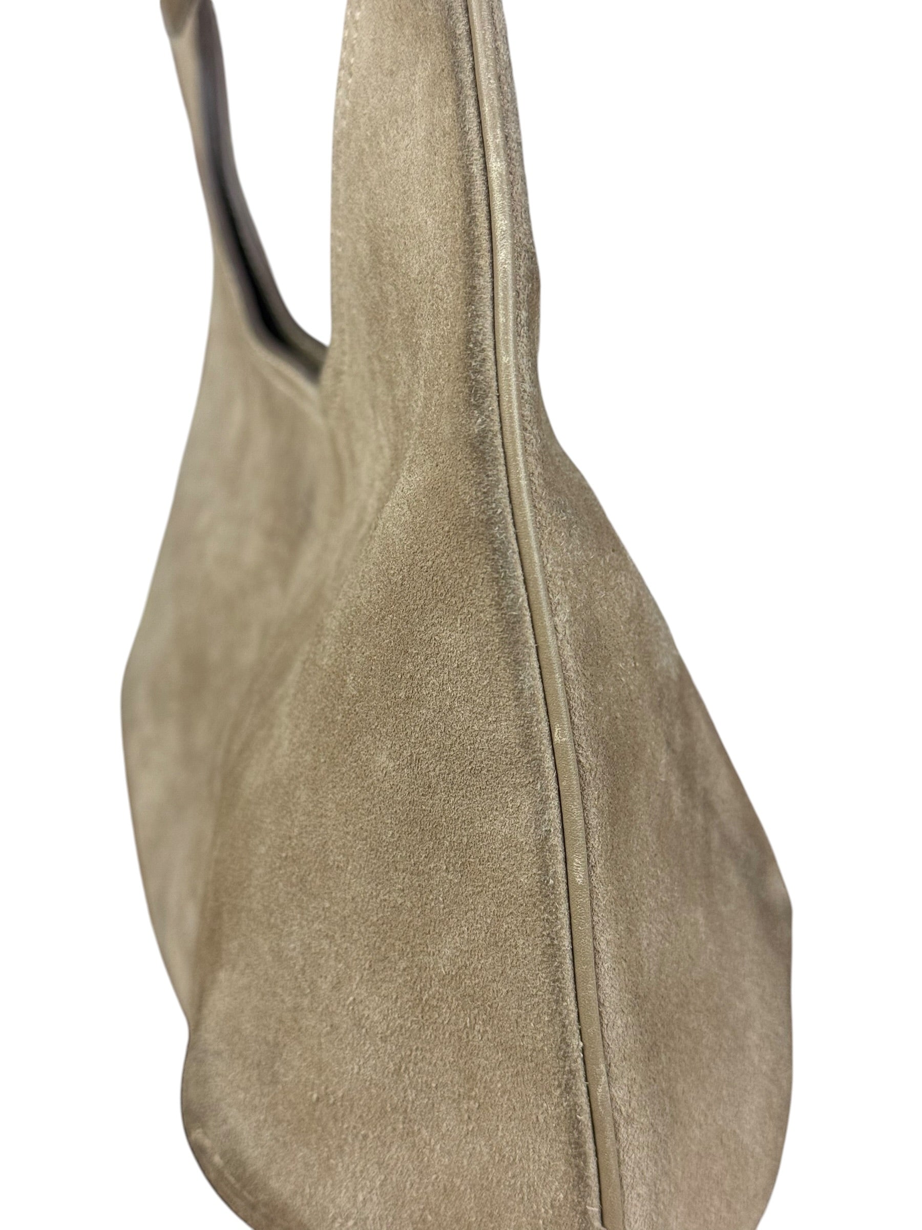 Ferragamo Vintage Beige Suede Hobo Shoulder Bag