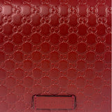 Gucci Red Micro GG Leather Crossbody Wallet
