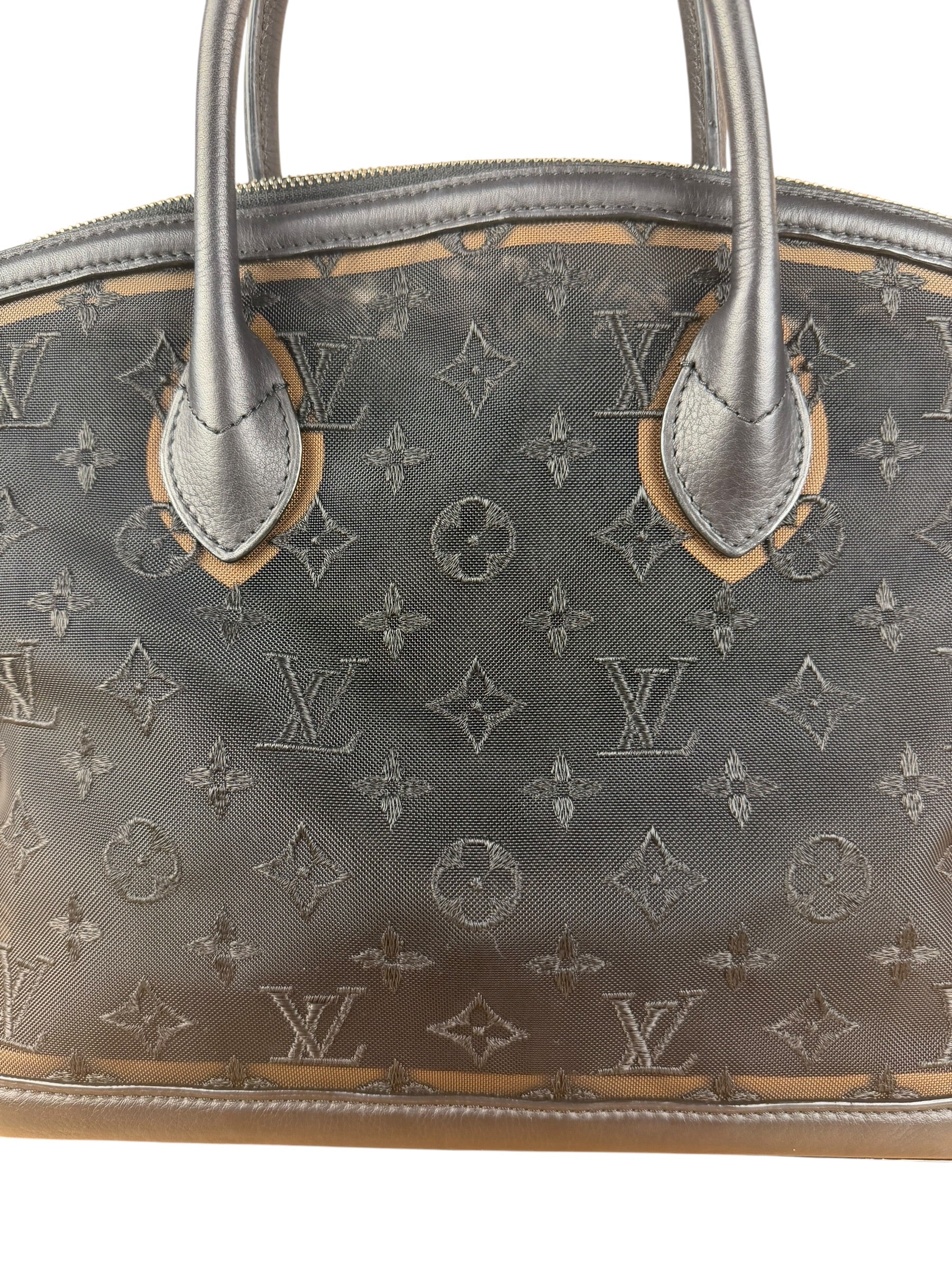 Louis Vuitton Limited Edition Black Monogram Transparence Lockit Hand Bag