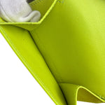 Balenciaga Fluo Neon Yellow Leather Cash Trifold Mini Wallet