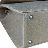 Chanel Beige Quilted Canvas Chain Flap Bag 1998