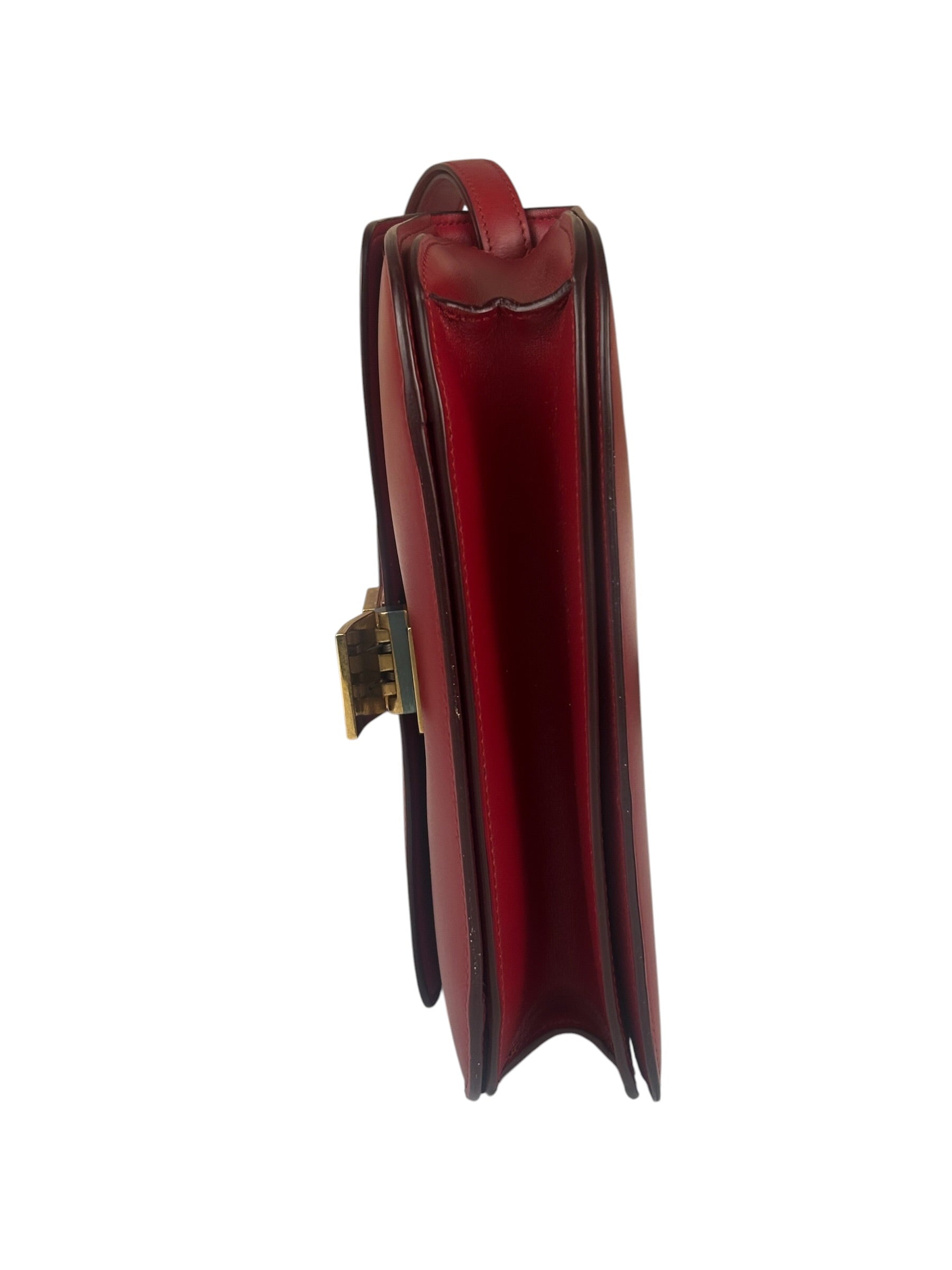 Celine Red Leather Box Crossbody Bag