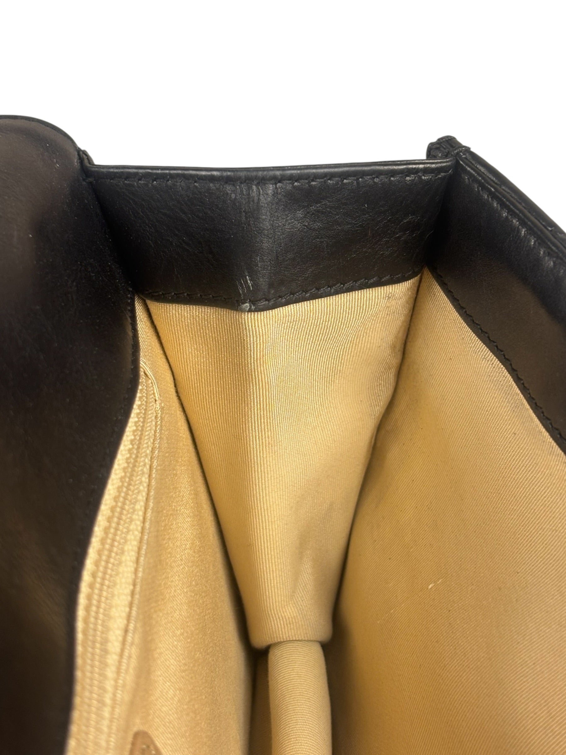 Chanel Black Leather Medium Gabrielle Flap Bag 2011