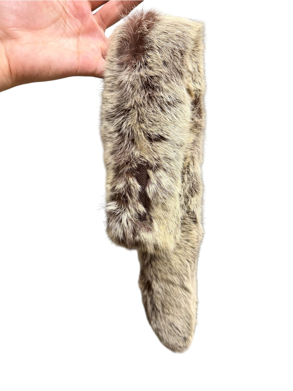 Vintage Brown/White Fox Fur Clip-On Strip