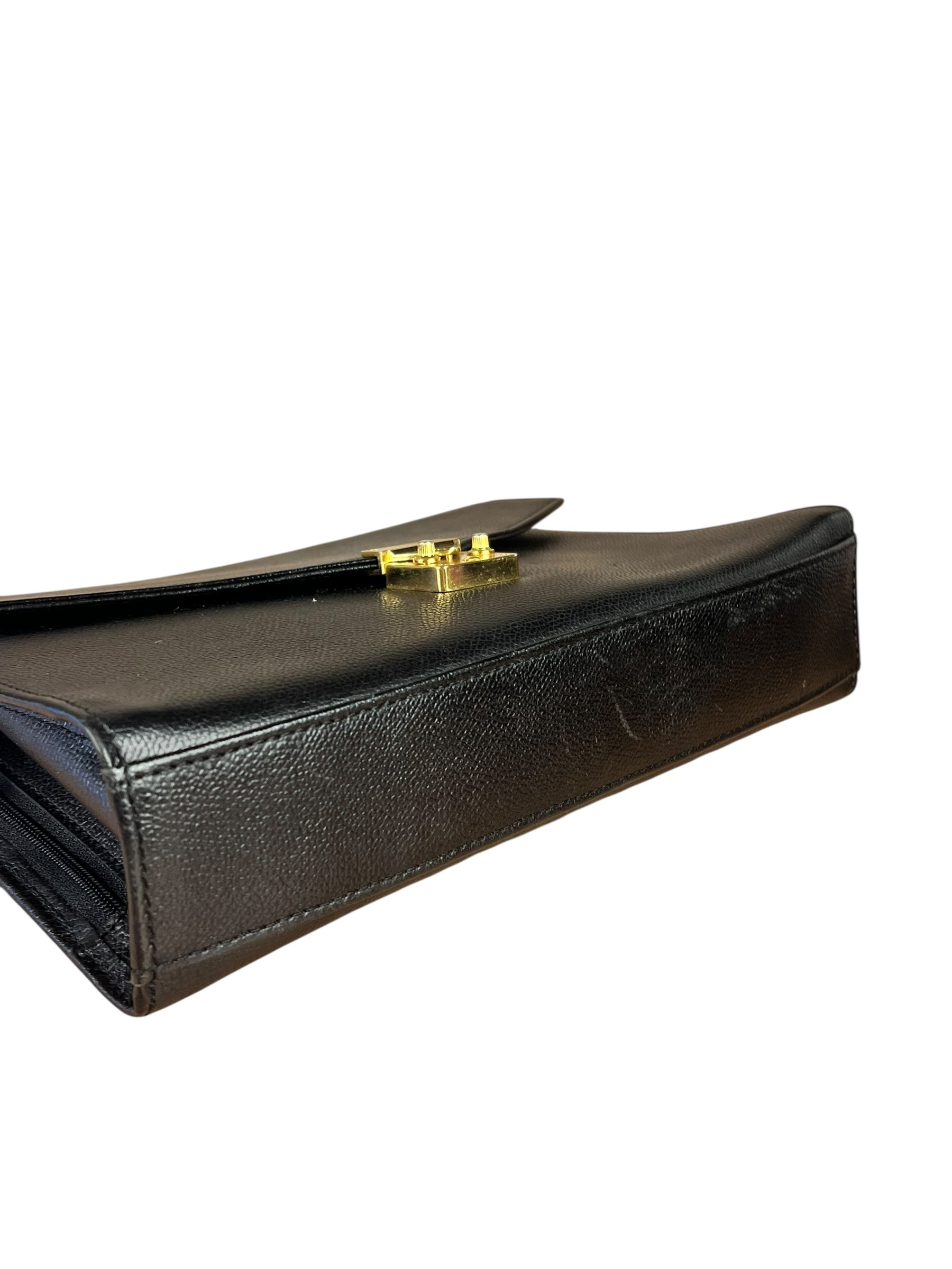Saint Laurent Vintage Leather Envelope Clutch