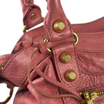 Balenciaga Pink Lambskin Velo Moto Two-Way Bag