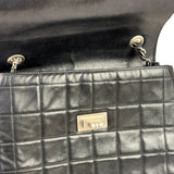 Chanel Black Lambskin Chocolate Bar Quilted Chain Shoulder Bag 2000