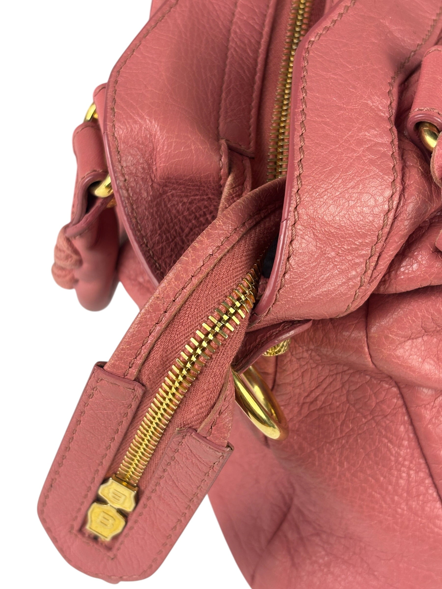 Balenciaga Pink Lambskin Velo Moto Two-Way Bag