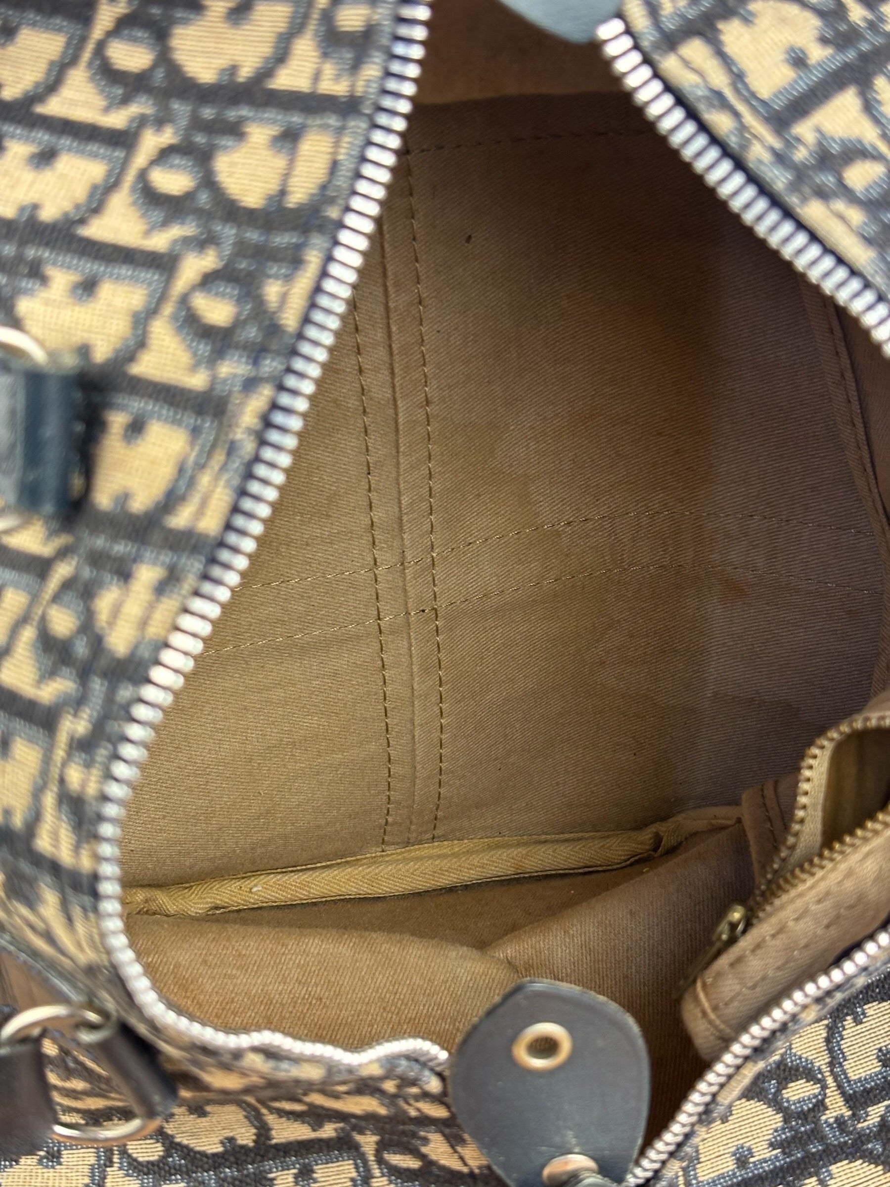 Christian Dior Vintage Navy Trotter Boston Bag