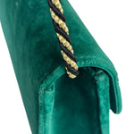 Gucci Green Velvet/Leather Trim Square G Broadway Shoulder Bag