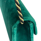 Gucci Green Velvet/Leather Trim Square G Broadway Shoulder Bag