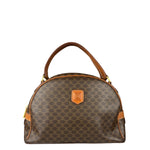 Celine Brown Leather Macadam Dome Handbag