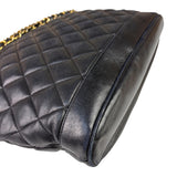 Chanel Vintage Black Quilted Lambskin Chain Shoulder Bag 1989