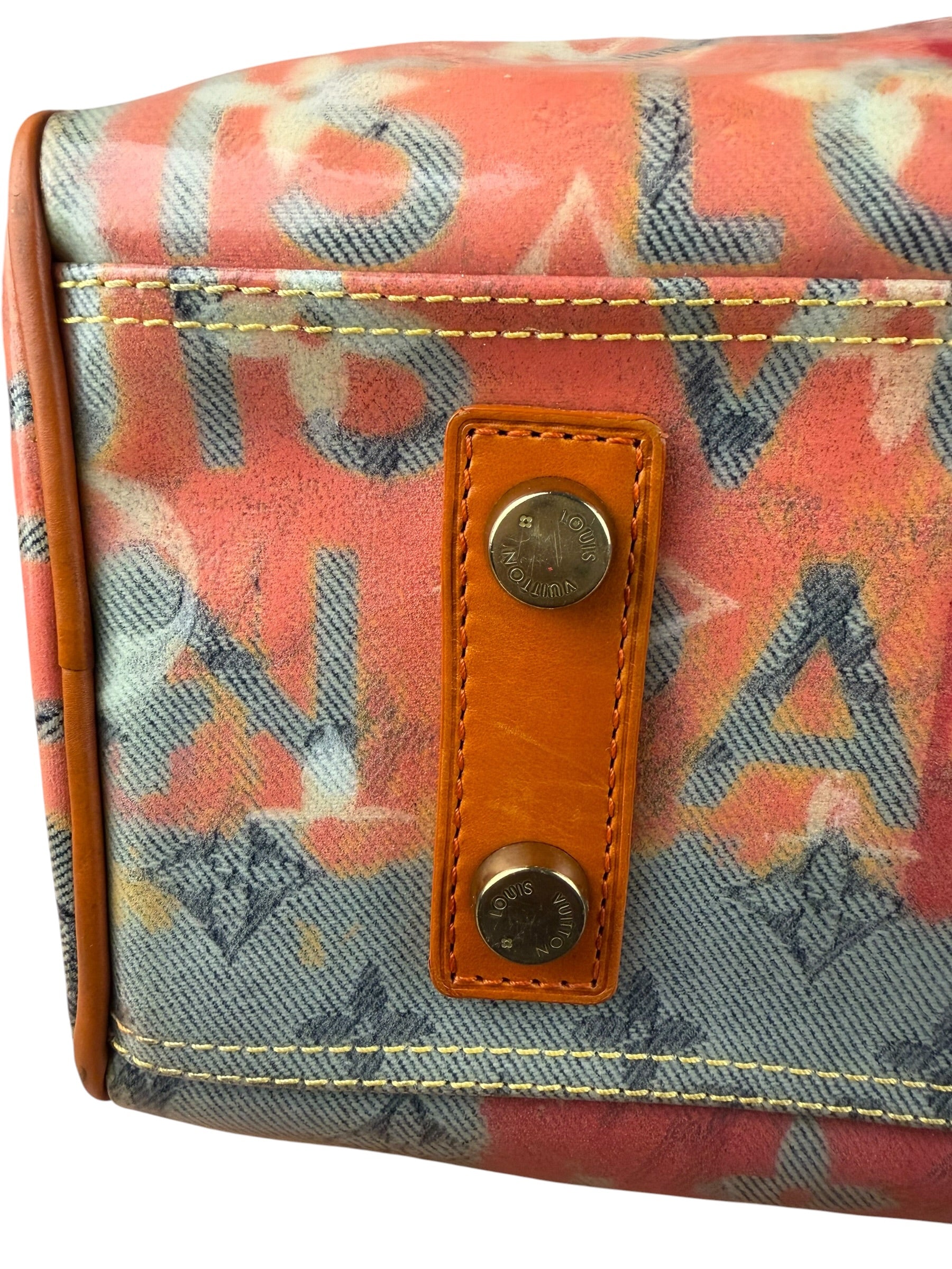 Louis Vuitton Richard Prince Orange Vinyl Canvas Monogram Hand Bag PM
