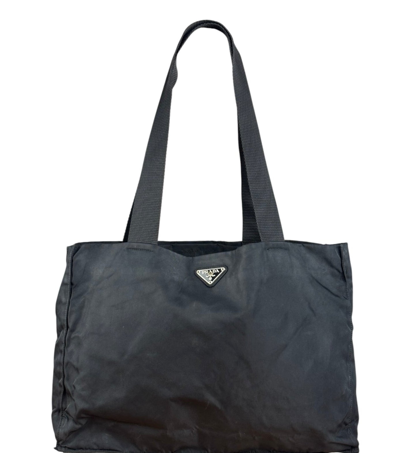 Prada Vintage Black Tessuto Nylon Tote Bag