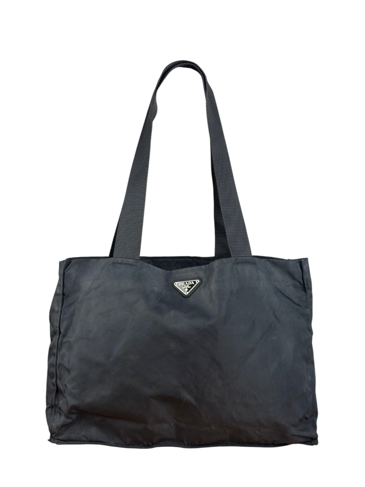 Prada Vintage Black Tessuto Nylon Tote Bag