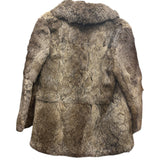 Vintage Mottled Brown Rabbit Fur Coat