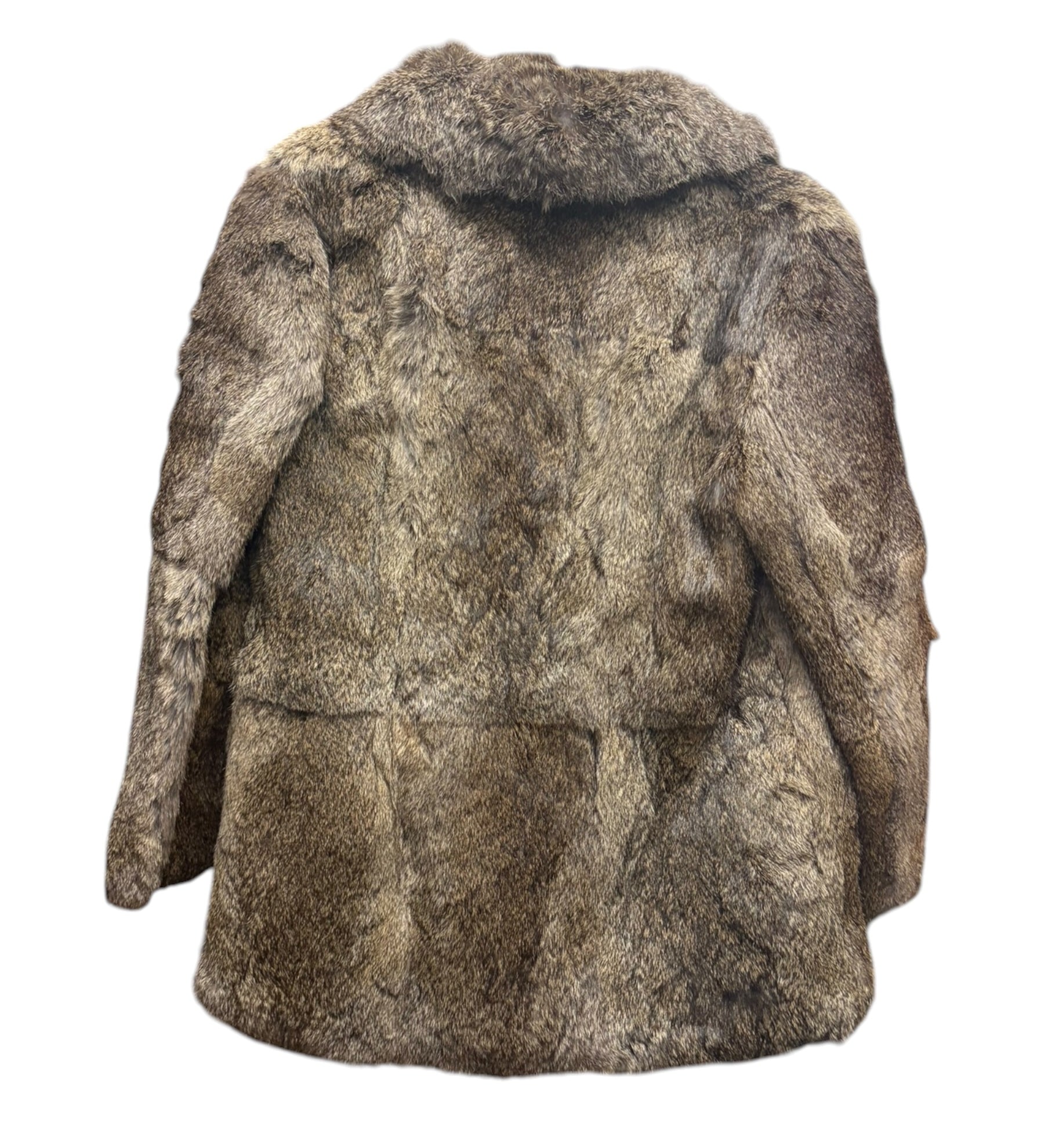 Vintage Mottled Brown Rabbit Fur Coat