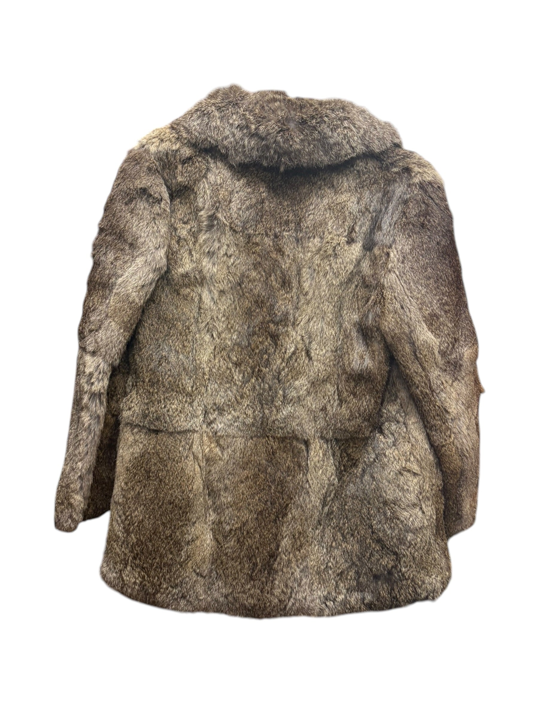 Vintage Mottled Brown Rabbit Fur Coat