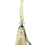 Christian Dior Vintage Beige Leather Stitch Saddlebag