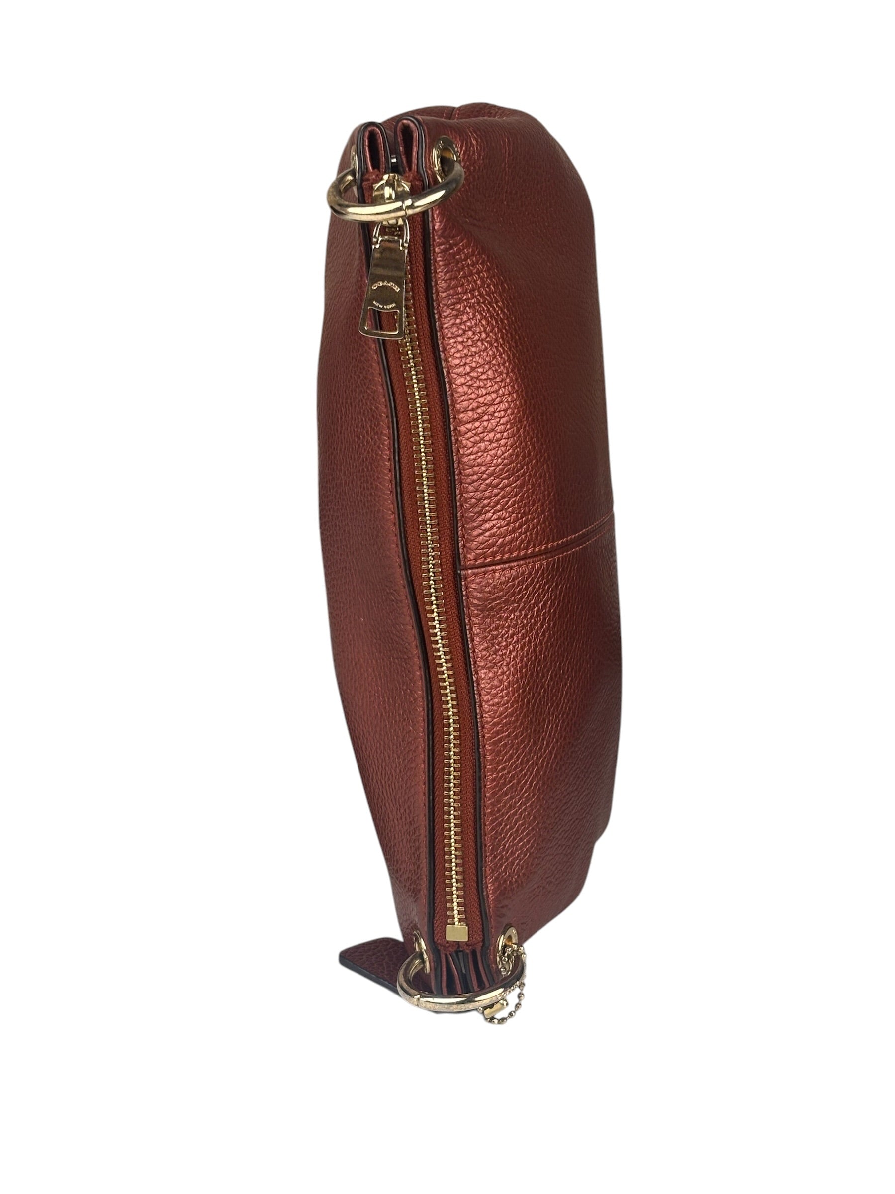 Coach Metallic Currant Leather Charley Crossbody