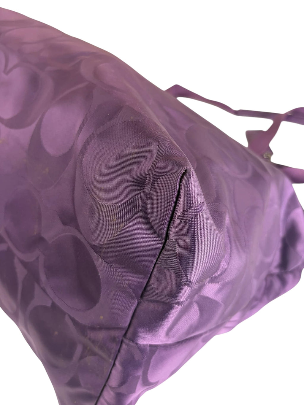 Coach Purple Nylon/Leather Trim Gateway Packable Weekender Tote