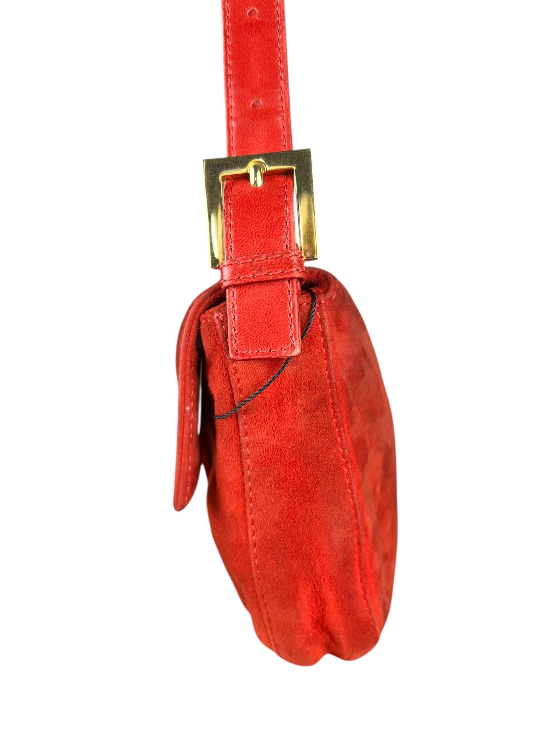 Fendi Baguette Red Suede
