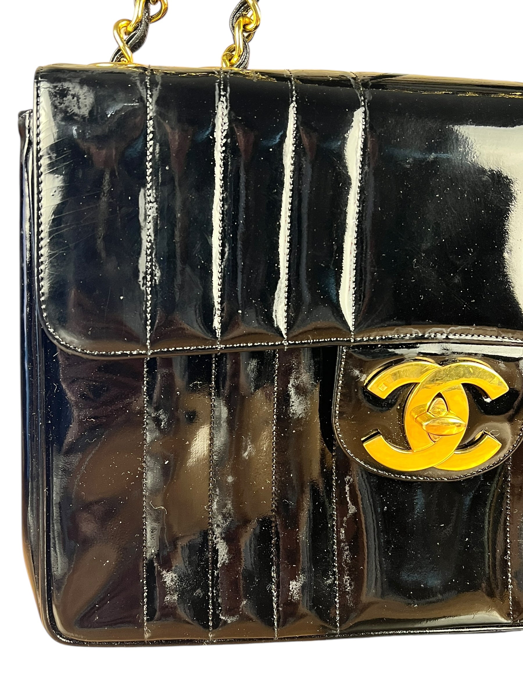 Chanel Mademoiselle Vertical Quilt Single Flap Bag 1994