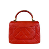 Chanel Red Quilted Coco Handle 2Way Handbag 2019