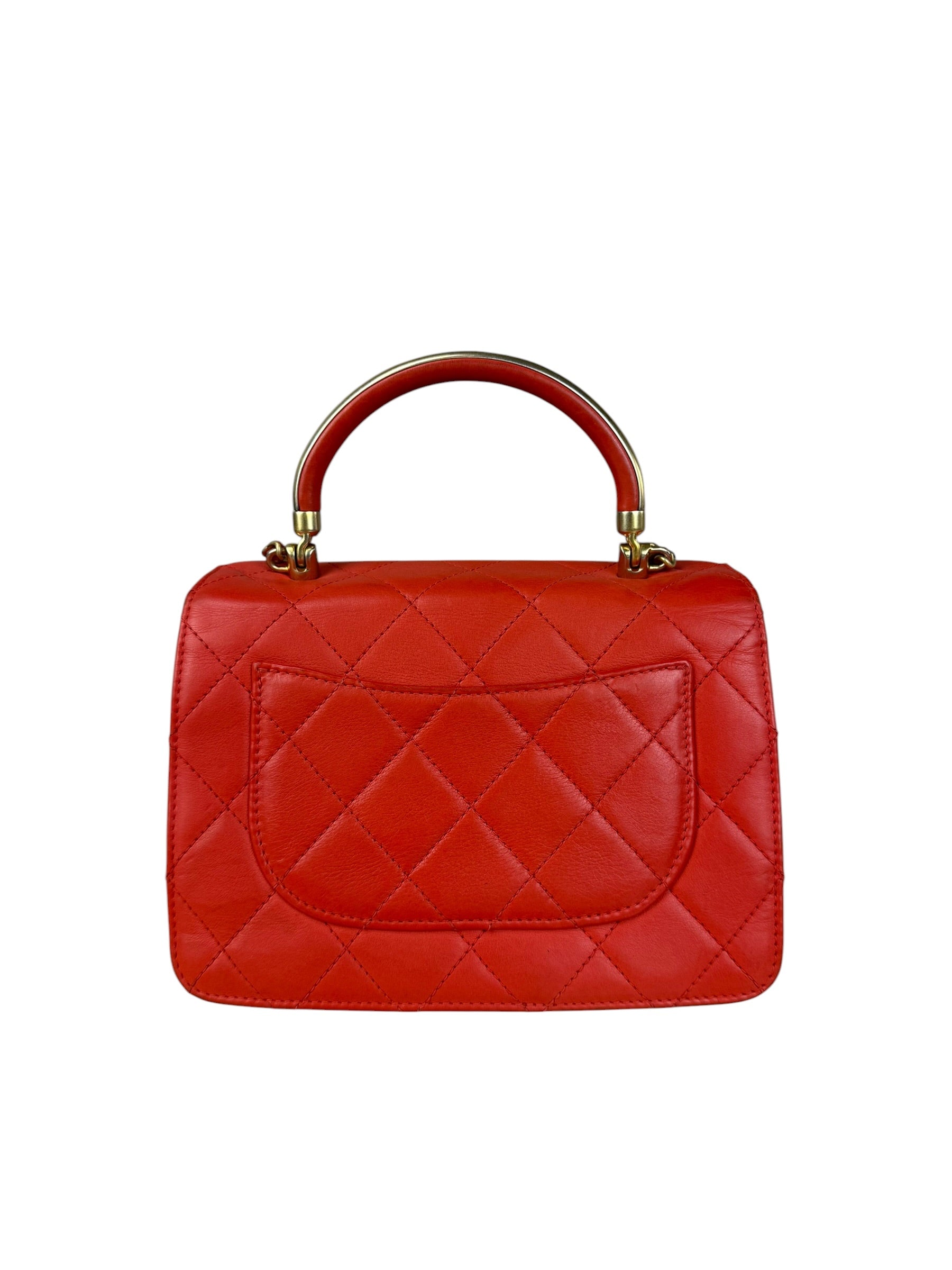 Chanel Red Quilted Coco Handle 2Way Handbag 2019