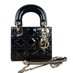 Dior Patent Cannage Mini Lady Dior Black
