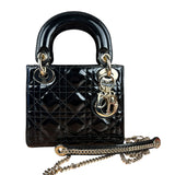 Dior Patent Cannage Mini Lady Dior Black