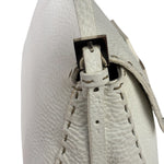 Fendi White Leather Selleria Baguette