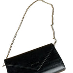 Balenciaga Black Leather Flap Wallet on Chain Bag