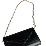 Balenciaga Black Leather Flap Wallet on Chain Bag