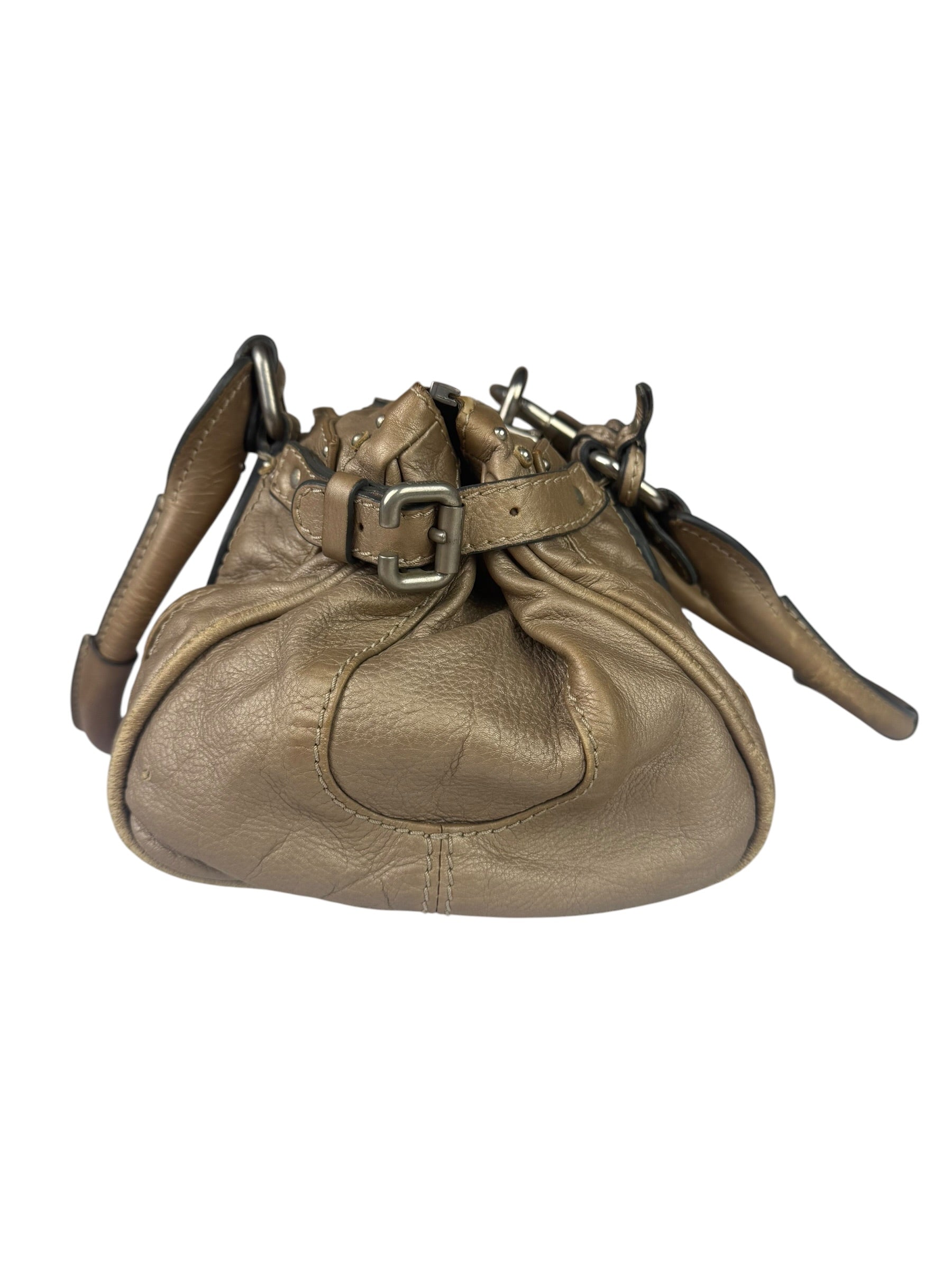 Chloe Bronze Leather Paddington Shoulder Bag