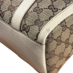 Gucci Bicolor Leather Trim Canvas GG Monogram Shoulder Bag