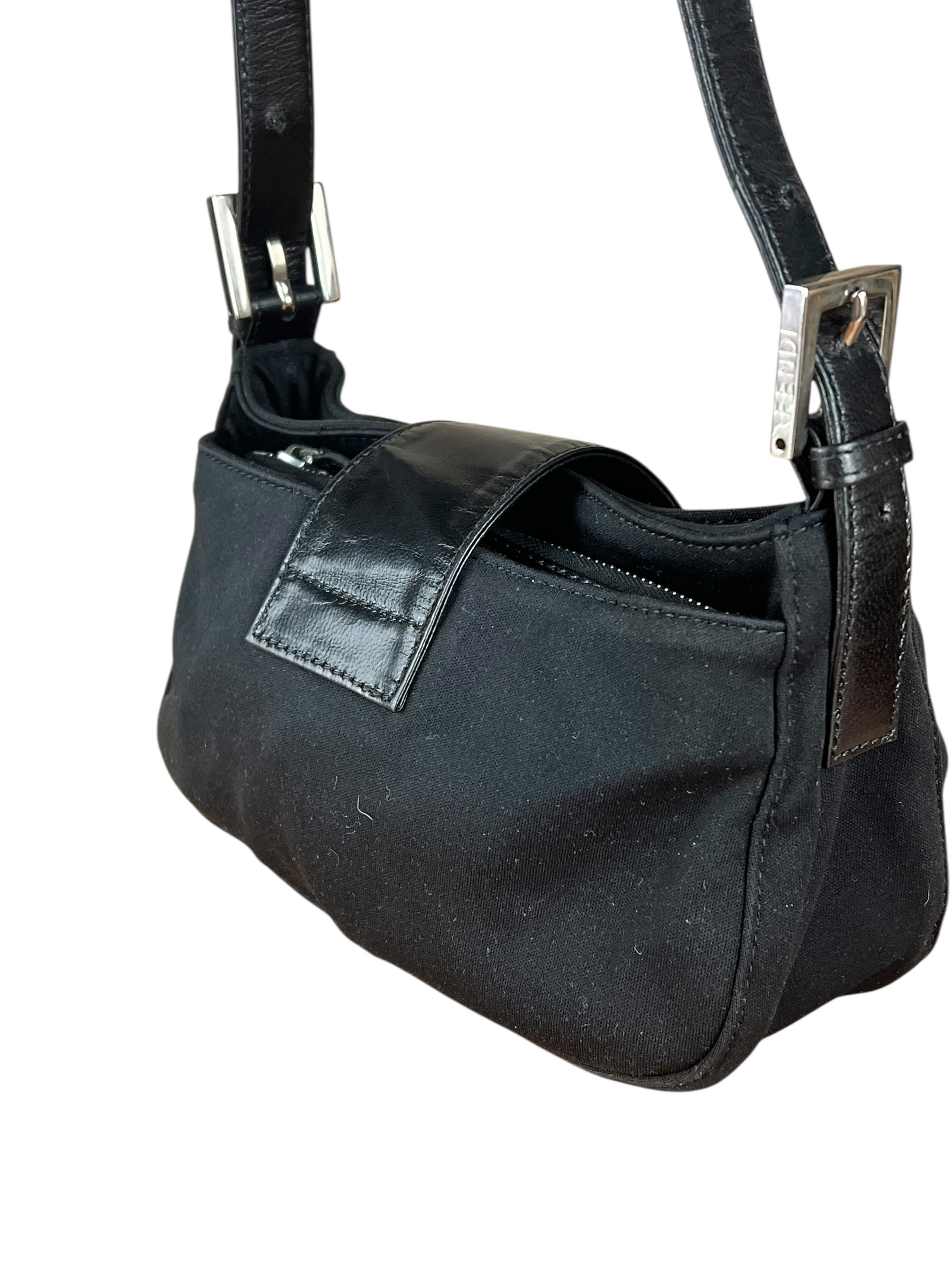 Fendi Mini Baguette Neoprene Black