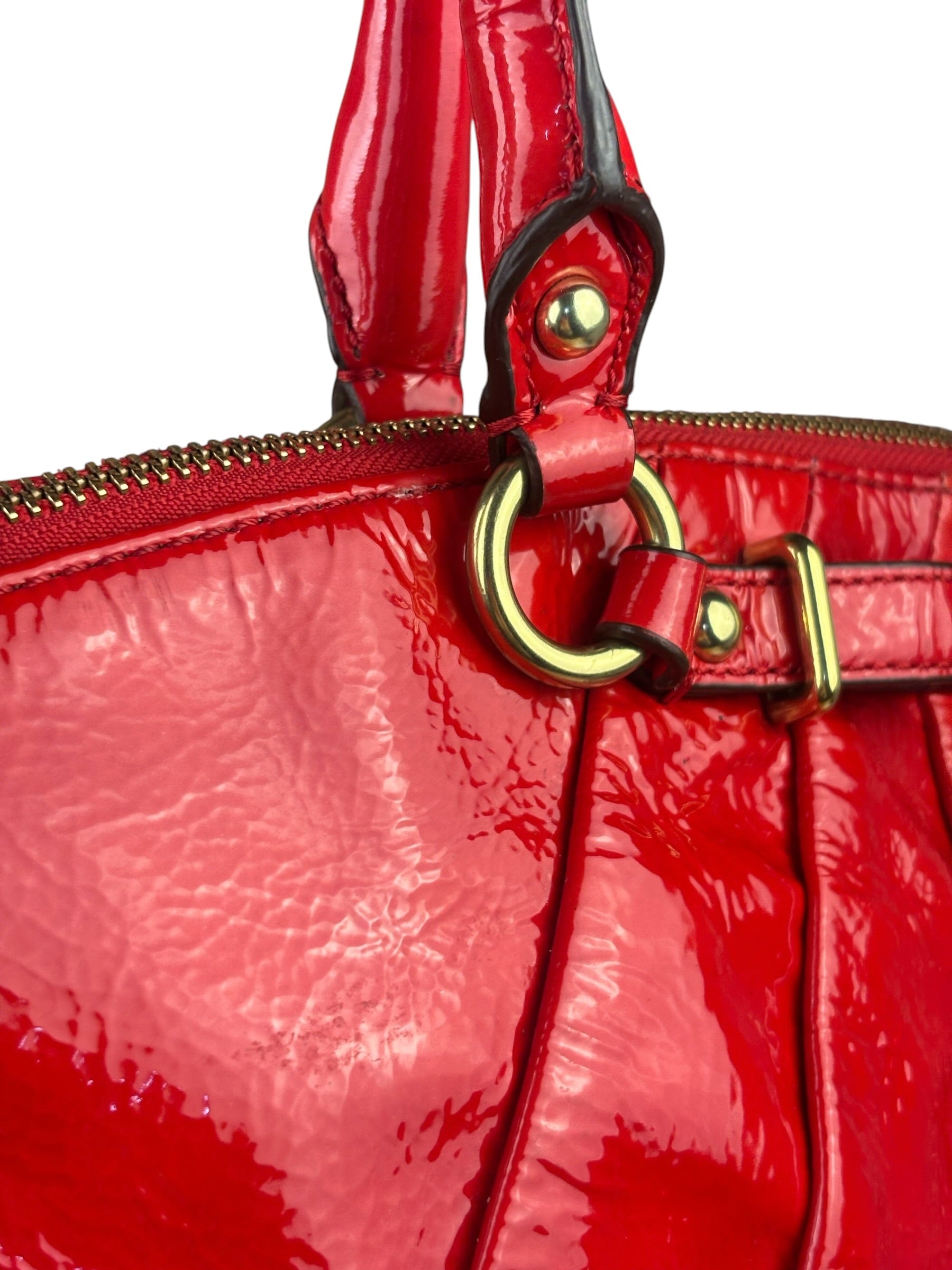 Coach Red Patent Leather Two-Way Bag